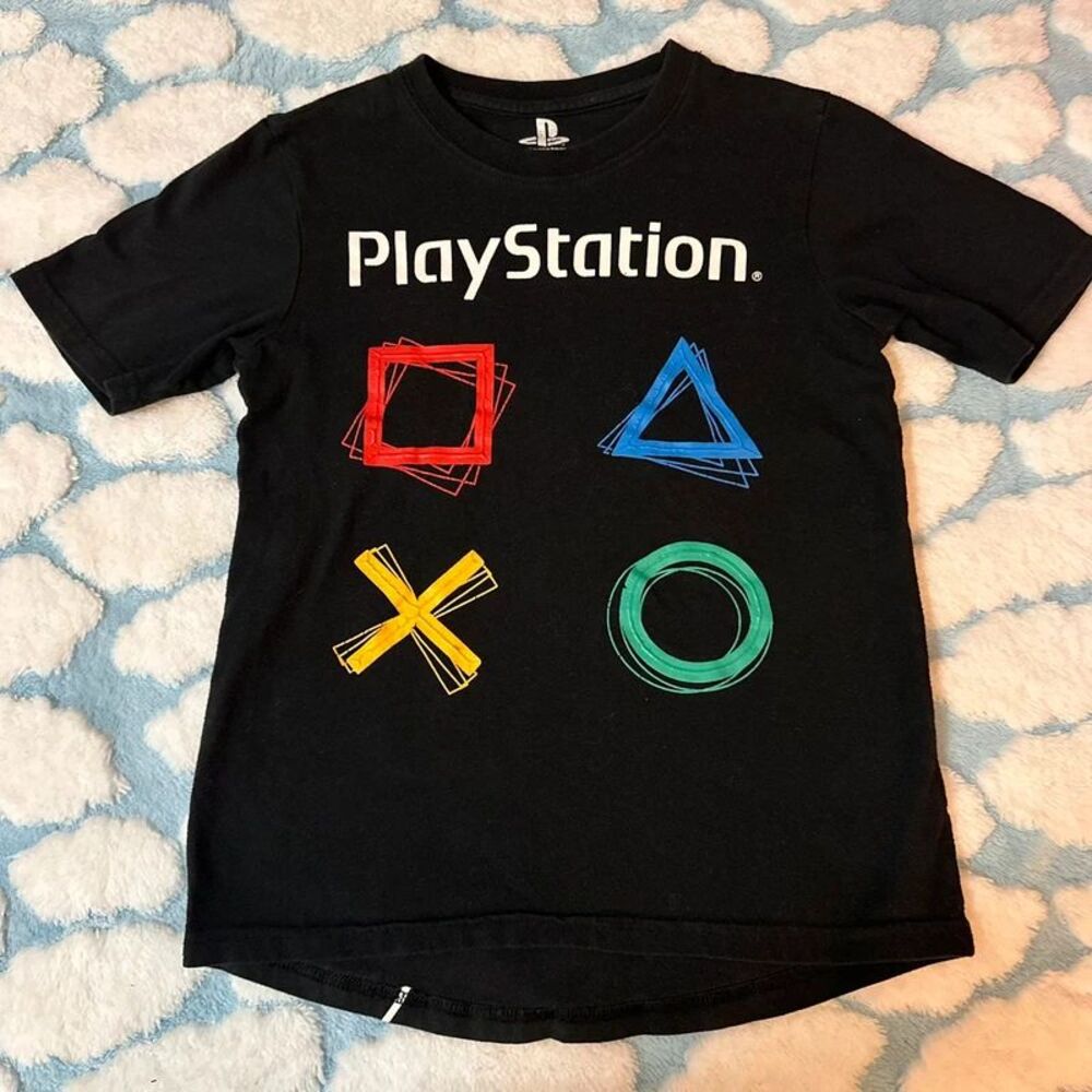Playstation Shirt Sony Playstation Control Button Gamer Boys Size M (8)